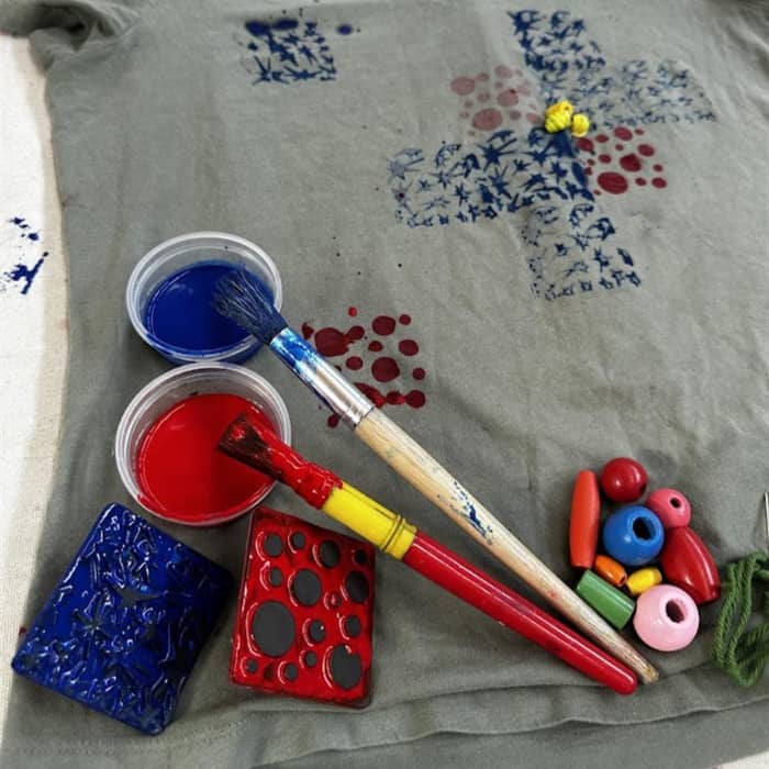 stamp and stitch upcycling workshop national wool museum